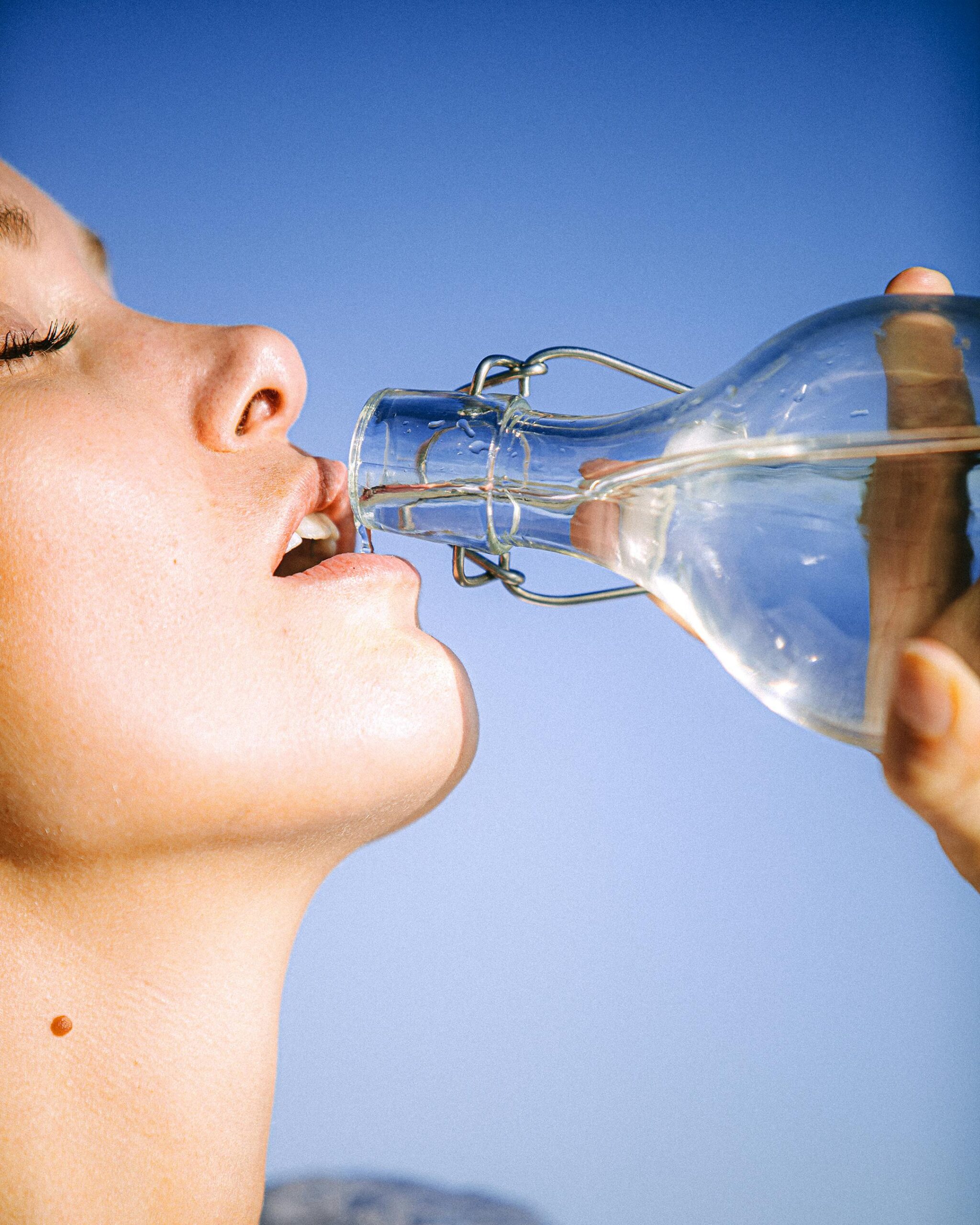 Woman drinking water