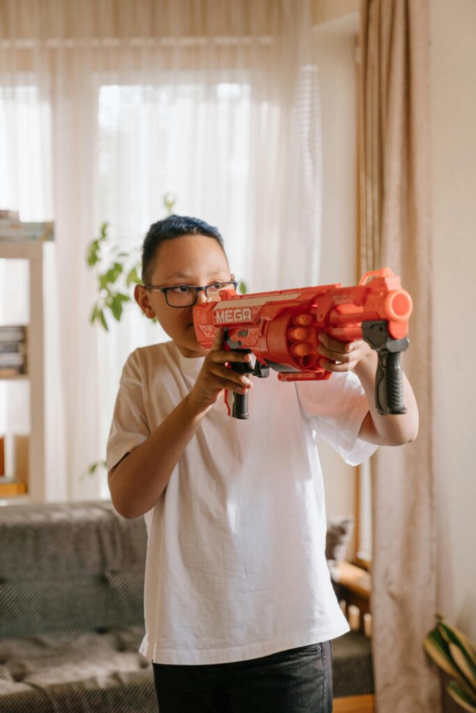 Boy with Nerf Gun