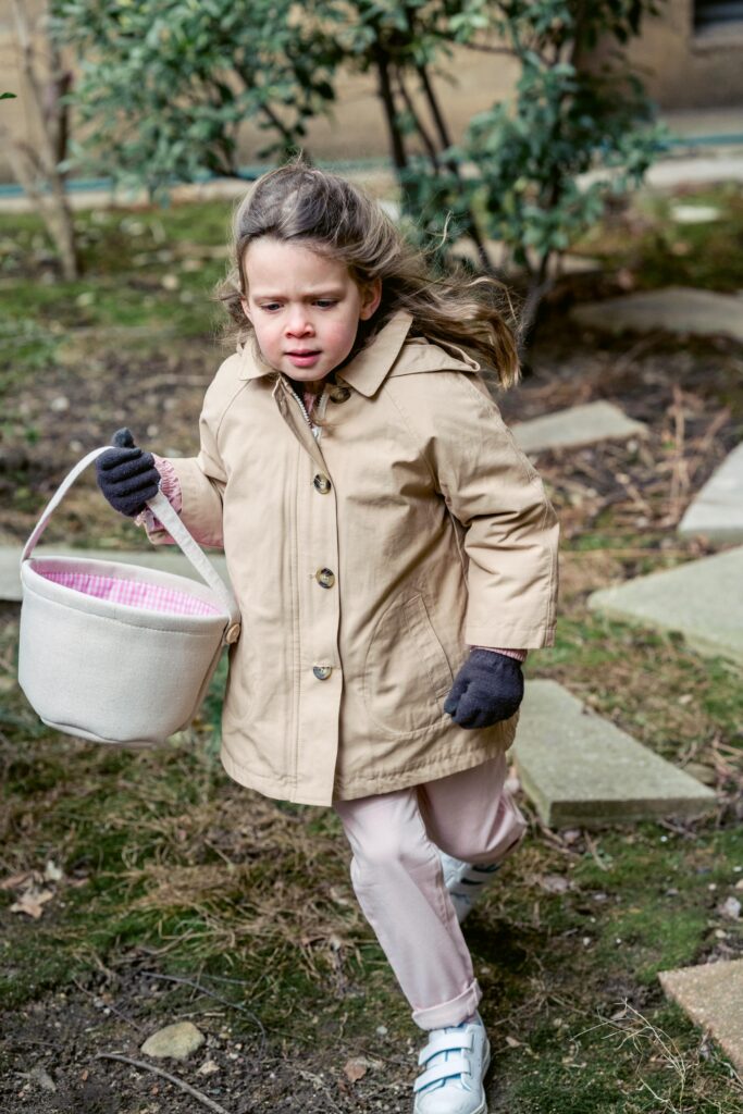 Little Girl with a Basket on a Treasure Hunt