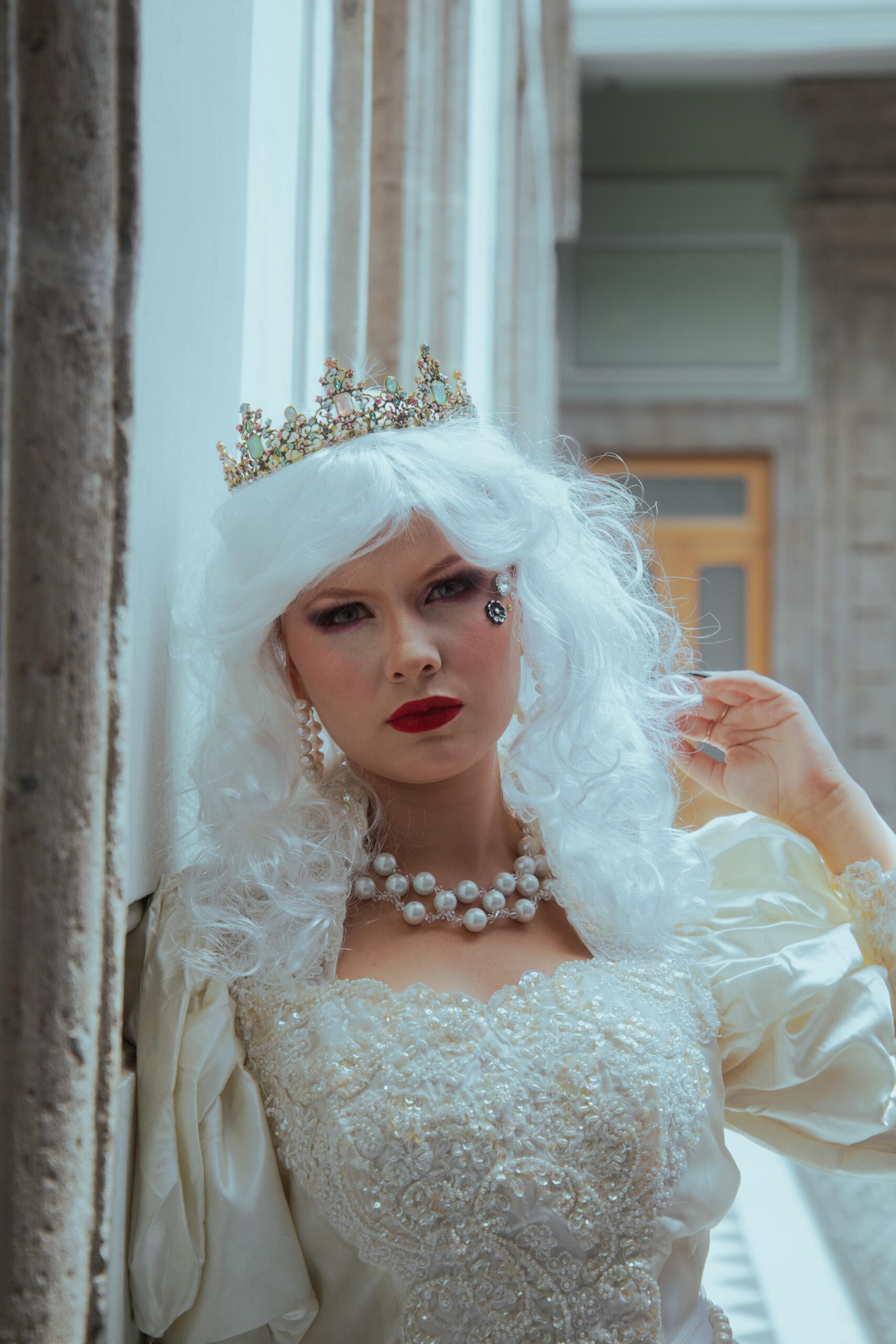 Bride wearing a crown