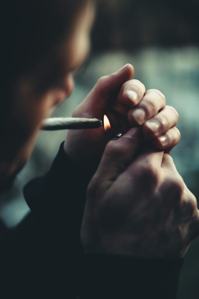 Man Lighting a Cigarette