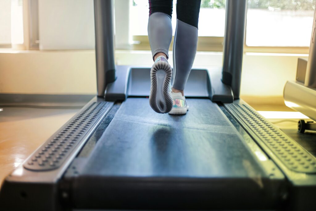 Woman Walking on a Treadmill