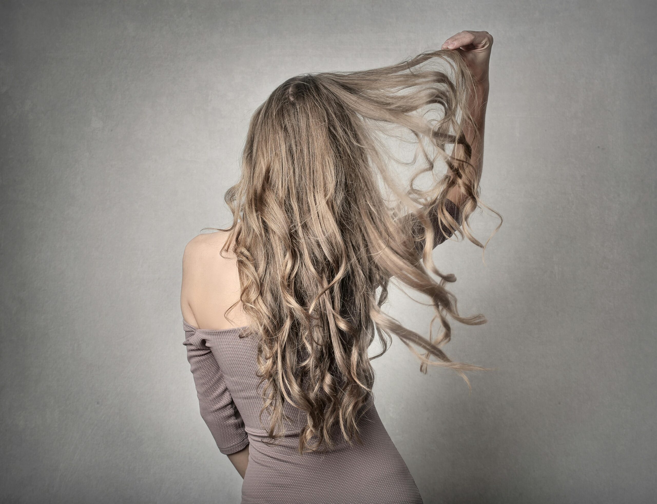 a woman with long hair