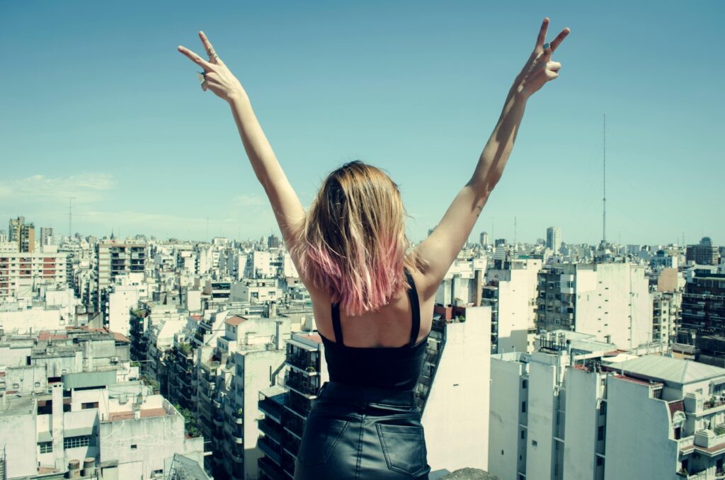 Woman on a Roof