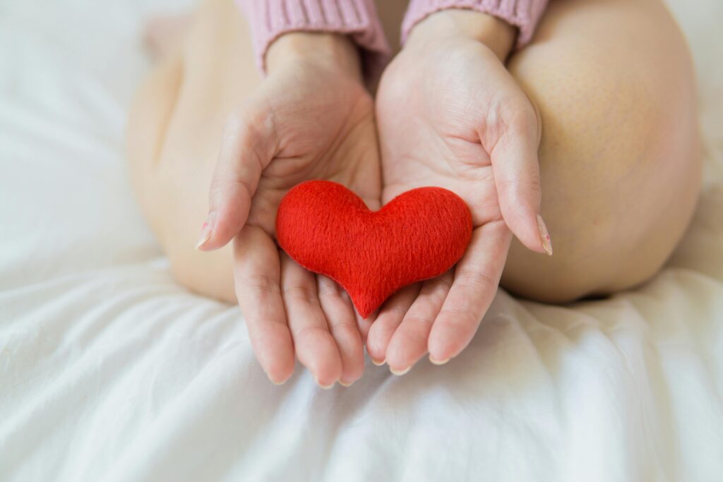 Person Holding a Stuffed Heart