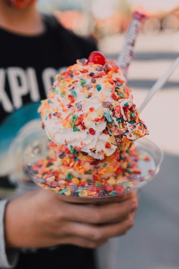 Ice Cream with Fruity Pebble Sprinkles