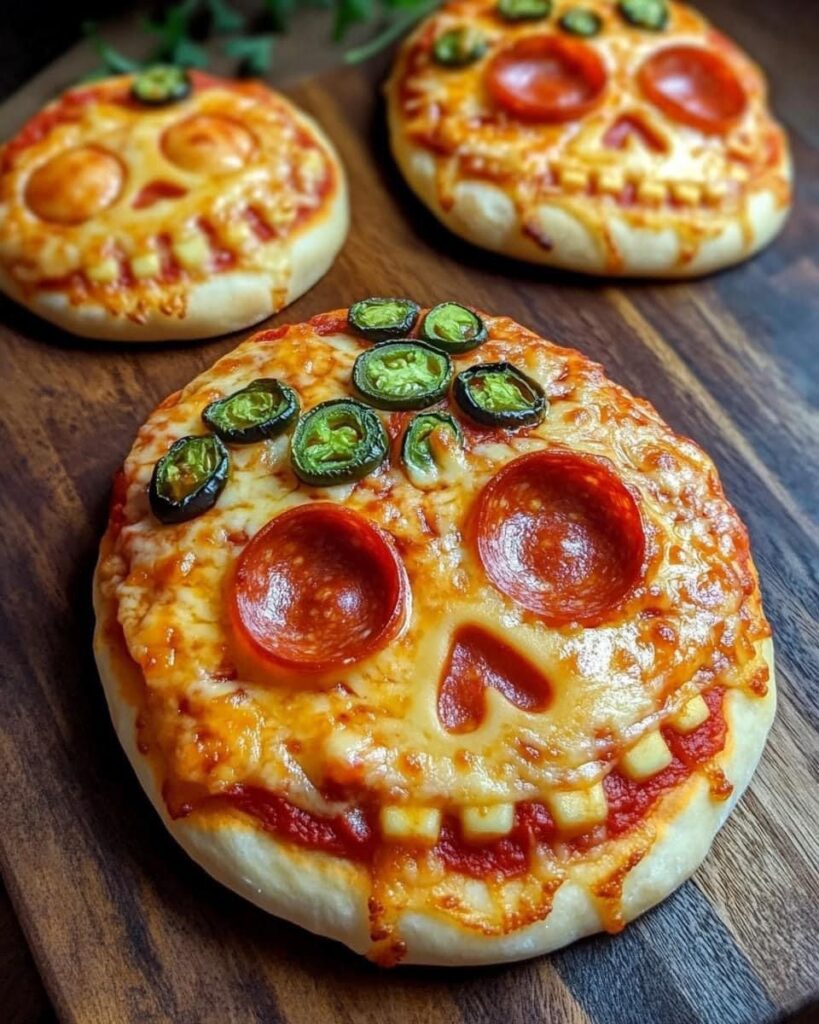 Skull shaped Pizza Recipe Halloween Fun