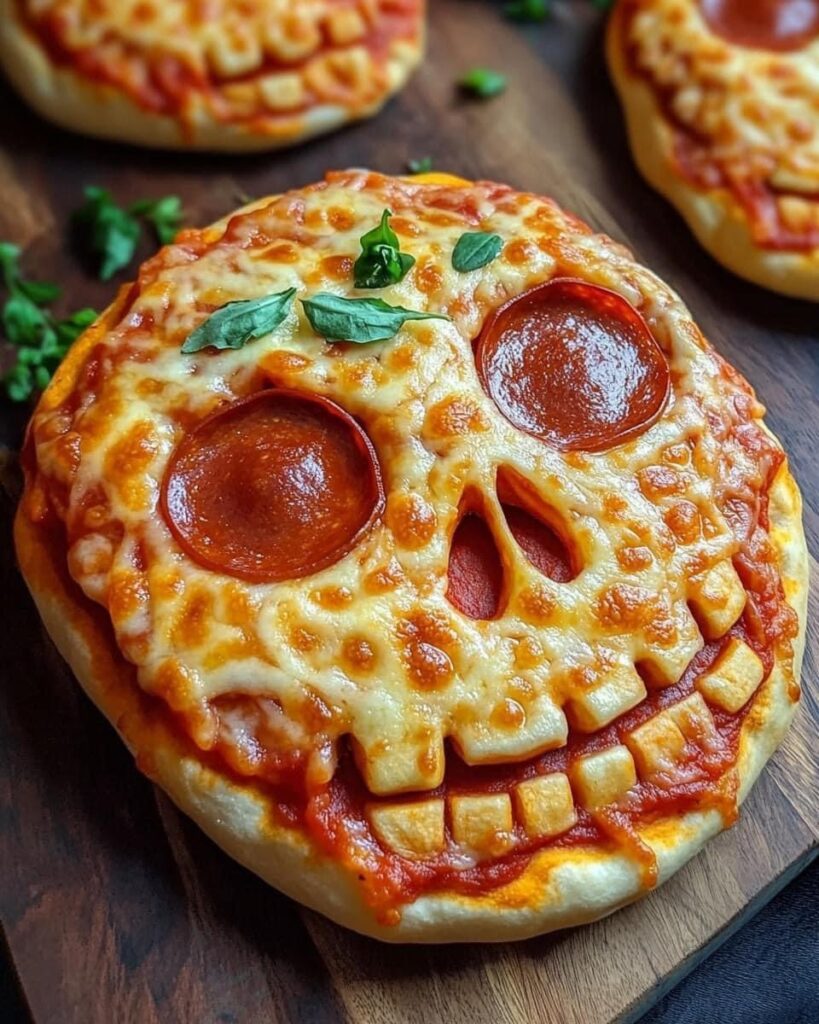 Skull shaped Pizza Recipe Halloween Fun