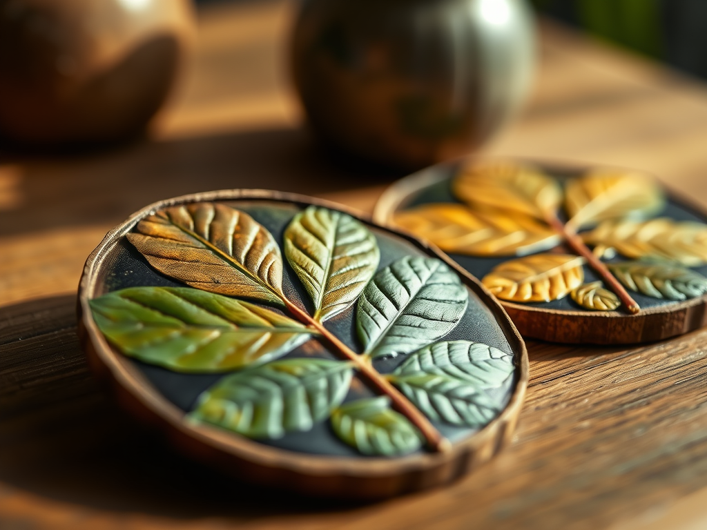 Fall Crafts Include Leaf pressed Coasters