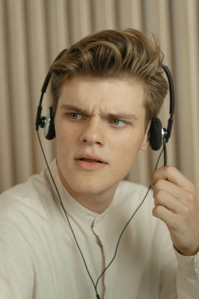 Man Wearing Headphones