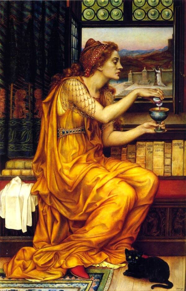 Ancient Roman Poisoner Locusta Mixing Poisons