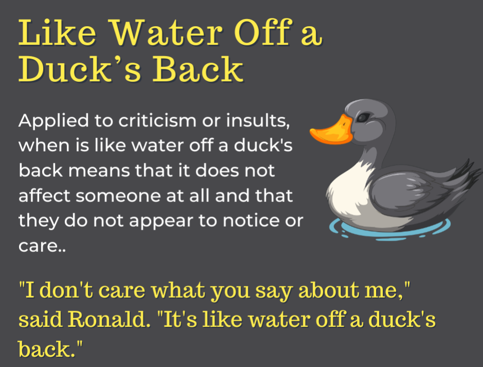 a Personal Mantra is Like Water off a Duck's back.