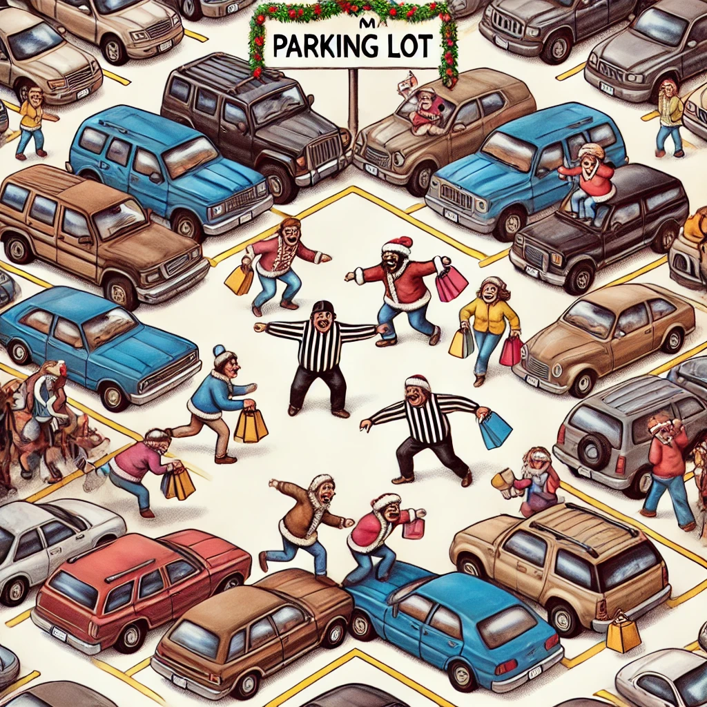 Christmas Shopping Nostalgia Parking Lot Wars