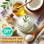 All natural Diy Vogueglow Exfoliant Scrub Made with Organic Coconut Oil Honey and Sugar This Scrub Exfoliates While Nourishing and Hydrating Your Skin Leaving You with a Smooth Radiant Glow Perfect for a Self care Moment or Adding a Touch of Luxury to Your Skincare Routine