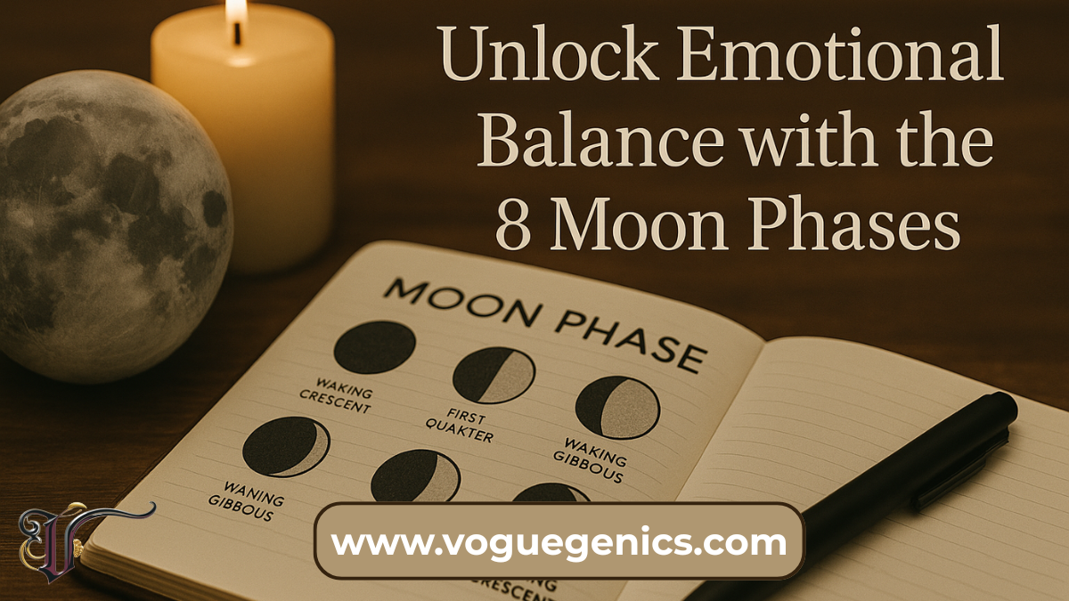 Unlock emotional balance by connecting with the 8 moon phases through mindful practices.